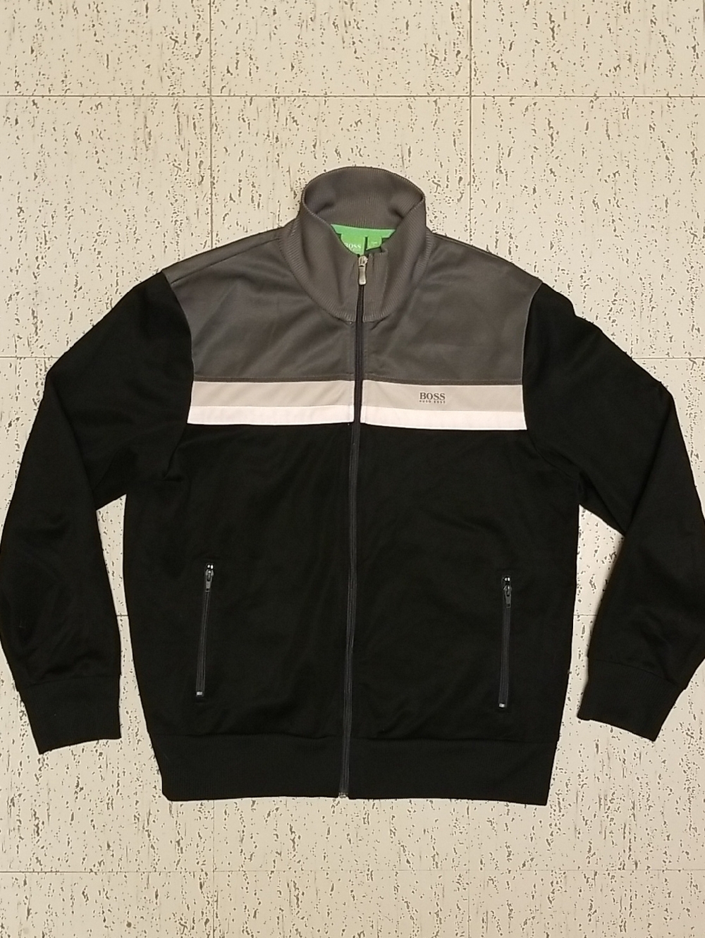 Hugo Boss Spellout Logo Full Zip Track Jacket Style Collared Sweater